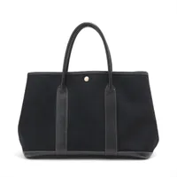 エルメス ガーデンパーティ36 PM トワルオフィシエxネゴンダ ブラック シルバー金具 □G:2003年