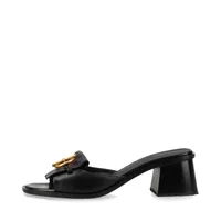 エルメス イロ 24SS レザー サンダル 38 レディース ブラック グレナンバックル ミッドソールキズ有