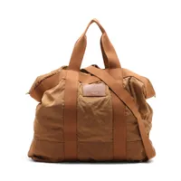 サンローランパリ ナイロンxレザー 2WAYボストンバッグ ブラウン 729456