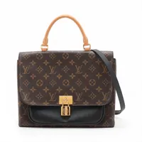 ヴィトン モノグラムxレザー マリニャン M44259 ブラウンxブラック