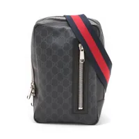 グッチ GGスプリーム PVCxレザー ボディバッグ ブラック 478325