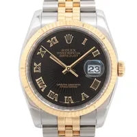 ロレックス デイトジャスト36 116233 SS×YG SS×YG AT ブラックサンビーム文字盤
