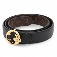 ヴィトン BC1215 ベルト PVC×レザー×GP ブラック×ブラウン M8372U ベルト LV フラワーグラム 30MM リバーシブル