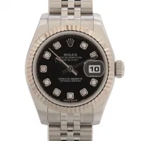 ロレックス レディ デイトジャスト 179174G SS×WG SS AT ブラック文字盤