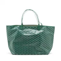 ゴヤール サンルイGM PVCxレザー トートバッグ グリーン