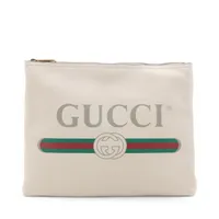 グッチ ロゴ レザー クラッチバッグ ホワイト 500981