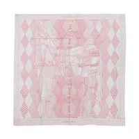 エルメス カレジェアン PATCHWORK HORSE パッチワークの馬 ストール カシミヤ×シルク グレー×レッド