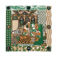 エルメス カレジェアン LA DANSE DES AMAZONES アマゾンのダンス ストール カシミヤ×シルク グリーン