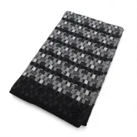 シャネル 16B マフラー カシミヤ×ビスコース ホワイト×ブラック×グレー