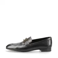 エルメス パリ レザー ローファー 37 レディース ブラック コンスタンス インソールにヨゴレあり