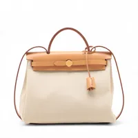 エルメス エールバッグジップPM トワルアッシュxヴァッシュハンター ベージュxナチュラル ゴールド金具 U:2022年