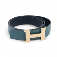 エルメス コンスタンス Hベルト B刻印：2023 ベルト 95 レザー ブルー×ネイビー