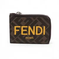 フェンディ FFズッカ ローマ 7M0341 AJJ8 PVC×レザー コインケース ブラウン
