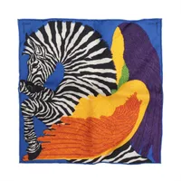 エルメス カレ20 ゼブラペガサス スカーフ シルク ブルー