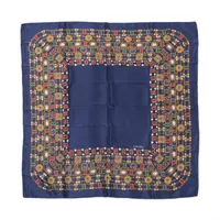 シャネル グリポア スカーフ シルク ネイビー