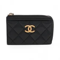シャネル マトラッセ キャビアスキン コインケース ブラック ゴールド金具 ランダムシリアル