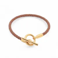 エルメス グレナン ブレスレット GP×革 ゴールド×ゴールド