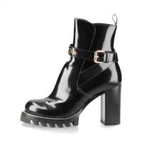 ヴィトン スタートレイルライン 21年 パテントレザー ショートブーツ 38 レディース ブラック MA0231 モノグラム