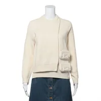 フェンディ 22年 ウール×カシミヤ ニット IT38 レディース アイボリー