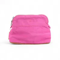 エルメス ボリードポーチミニ シルク ウエストポーチ フューシャピンク シルバー金具