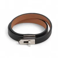 エルメス ミニ ケリー ドゥブルトゥール W：2024 ブレスレット T3 GP×革 シルバー×ブラック