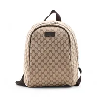 グッチ GGキャンバス キャンバスxレザー バックパック/リュック ベージュxブラウン 449906 アウトレット