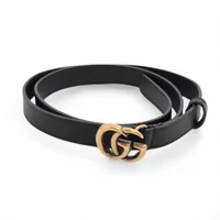 グッチ 409417 GGマーモント ベルト 85 レザー ブラック