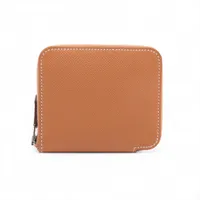 エルメス アザップコンパクト シルクイン ヴォーエプソン コンパクトウォレット ゴールド シルバー金具 B:2023年