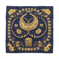 8*8様 HERMESエルメス　ヴィンテージスカーフカレ90「黄金の騎士」 エルメス カレ90 LES CAVALIERS D'OR 黄金の騎士 スカーフ シルク
