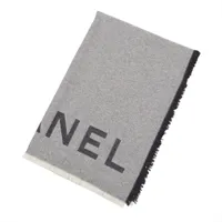 シャネル ココマーク ロゴ ストール カシミヤ×シルク グレー