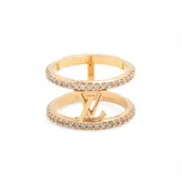 ヴィトン M1463L リング LV アイコニック ストラス TE2244 リング L GP×ラインストーン ゴールド