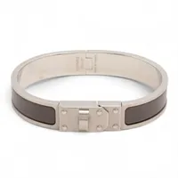 エルメス ケリーメン バングル GP グレー×シルバー