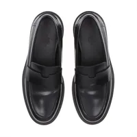 エルメス ヒッチ レザー ローファー 37.5 レディース ブラック Hロゴ