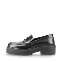 HERMES★エルメス★厚底　ローファー　Hロゴ　ヒッチ　ブラック　本革 エルメス ヒッチ レザー ローファー 37.5 レディース ブラック Hロゴ
