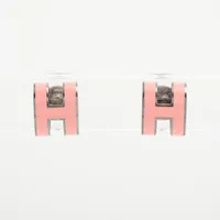 エルメス ポップH ピアス(両耳用) GP シルバー×ピンク