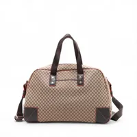 セリーヌ マカダム キャンバスxレザー 2WAYボストンバッグ ベージュxブラウン