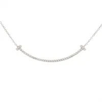 ティファニー Tスマイル スモール ダイヤ ネックレス 750(WG) 2.3g