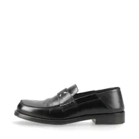 メゾンマルジェラ レザー ローファー 37 レディース ブラック 22 箱付 リフト補修 ひび割れあり