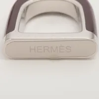 エルメス エトリエ ネックレス メタル シルバー グリシーヌ×ボルドー 