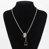 エルメス エトリエ ネックレス メタル シルバー グリシーヌ×ボルドー