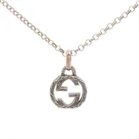 グッチ インターロッキングG アラベスク ネックレス 925 7.1g シルバー