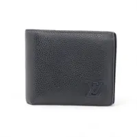 ヴィトン LVアエログラム ポルトフォイユマルコ M25982 ネイビー コンパクトウォレット RFID反応あり