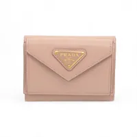 プラダ ヴィッテロムーブ 1MH021 レザー コンパクトウォレット ベージュ