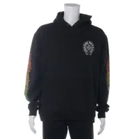 クロムハーツ パーカー コットン サイズM ブラック グラデーションサークル スレ 毛玉 プリント割れあり