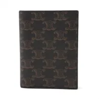 セリーヌ トリオンフ PVC×レザー パスポートケース ブラウン