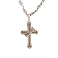 Justin Davis Cross with crown Necklace 925 52.9g CURIO CHAIN
