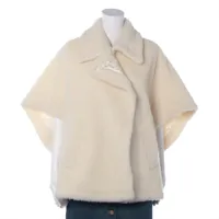 マックスマーラ テディベア アルパカ×ウール ポンチョ UNICA レディース ホワイト  TEBE1 ボア ケープ ポンチョ