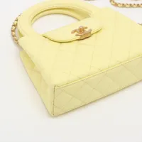シャネル マトラッセ レザー 2WAYハンドバッグ イエロー ゴールド金具