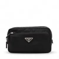 プラダ テスート ナイロンxレザー ボディバッグ ブラック