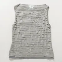 シャネル ココマーク ボーダー タンクトップ グレー 38 コットン ボーダー ココマーク シャネル タンクトップ FR 38 Size Top Tank